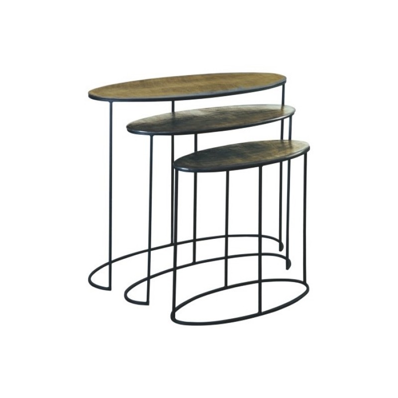 CONSOLTABLE OXID MIX COLOR SET OF 3 - CAFE, SIDE TABLES